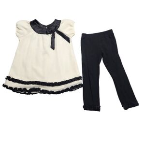 Rare Edtions Chic Black and White Shirt with Leggings Set